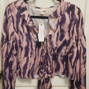 Top Shop "Tie Dye Style" Purple Blouse Size 6 NWT